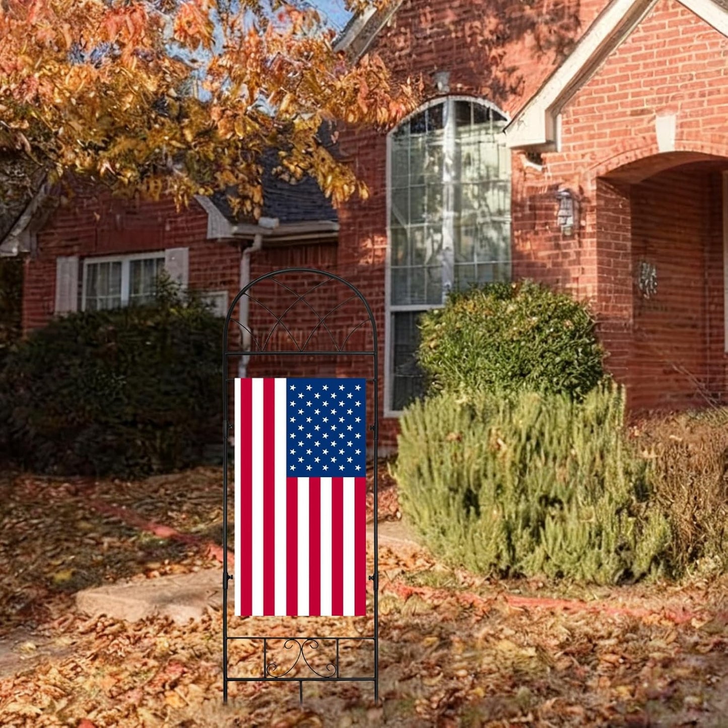 Metal Garden Flag Stand by [Brand Name] - Lattice Style Decorative Flag Pole Holder for 12x24 Inch Flags