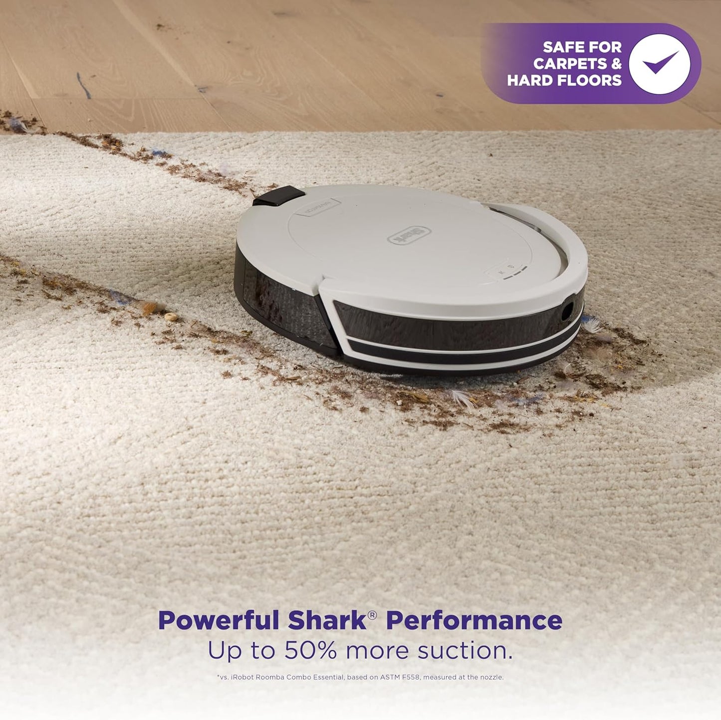 Shark Navigator Robot Vacuum - Powerful Suction & Self-Empty Base for Carpets & Hard Floors | White, AV2110S