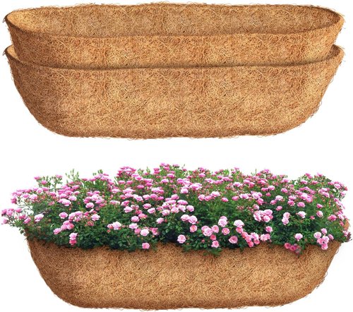 Coco Coir | 30 Inch Trough Liners - Natural Coconut Fiber for Wall Baskets & Planters (2 Pack)