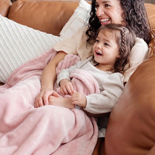 Bedsure GentleSoft Fleece Bed Blanket - Soft, Lightweight, Plush Cozy Luxury in Pink | Full Size 84x90 Inches