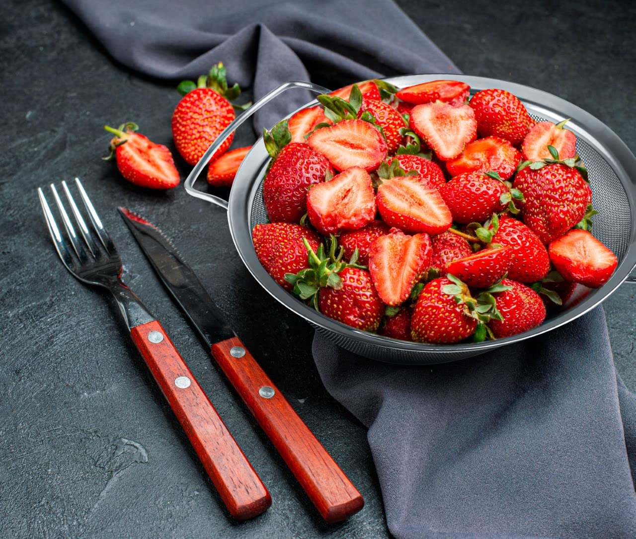 Kafoor 9" Large Fine Mesh Strainer with Thermo Plastic Rubber Handle - Sieve Fine Mesh Stainless Steel - Ideal Kitchen Essential to Strain Pasta, Quinoa and Rice