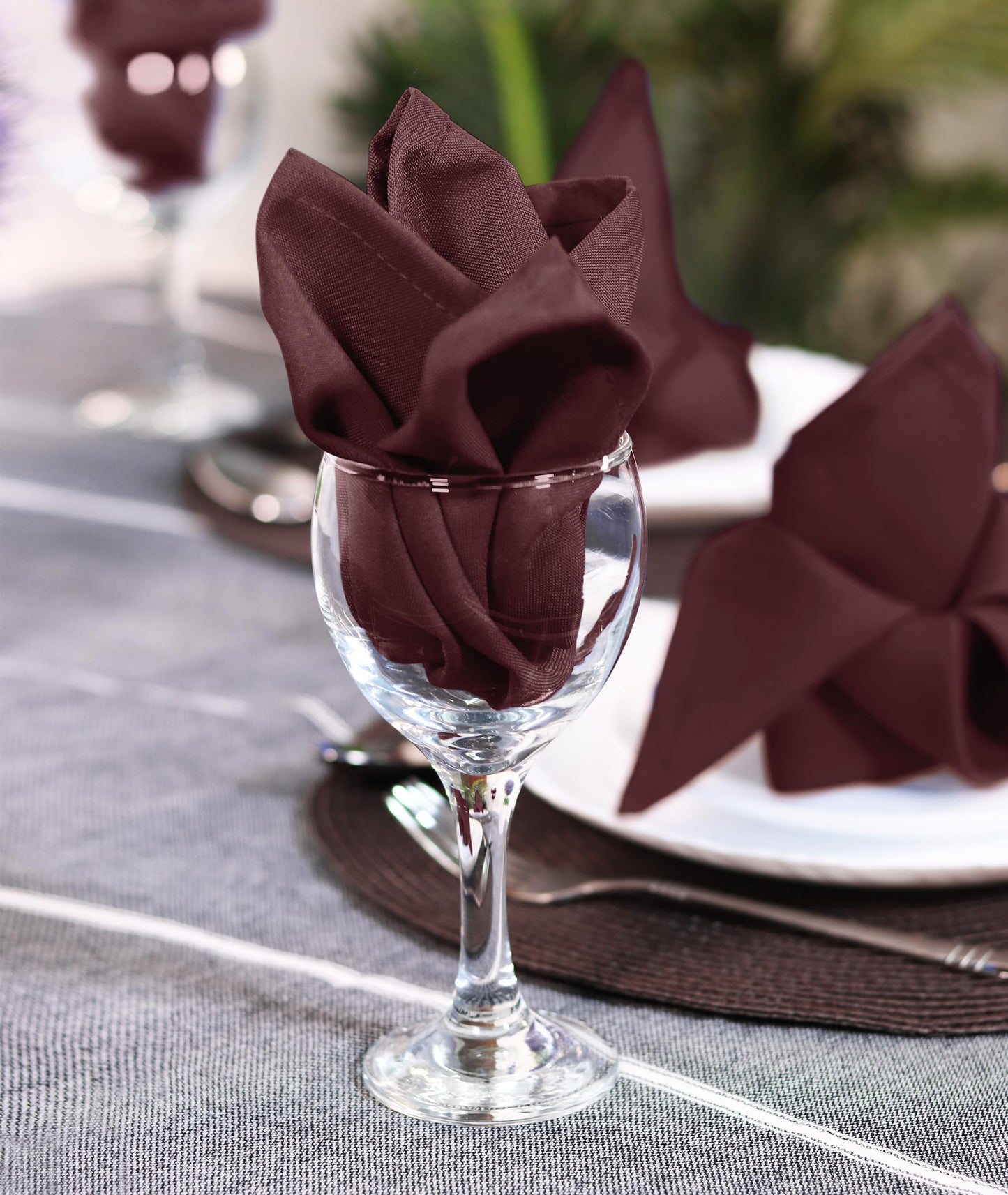 Utopia Home Burgundy Cloth Napkins (12 Pack, 20x20 Inches), Ideal Dinner Napkins for Party, Wedding and Lunch/Dinner