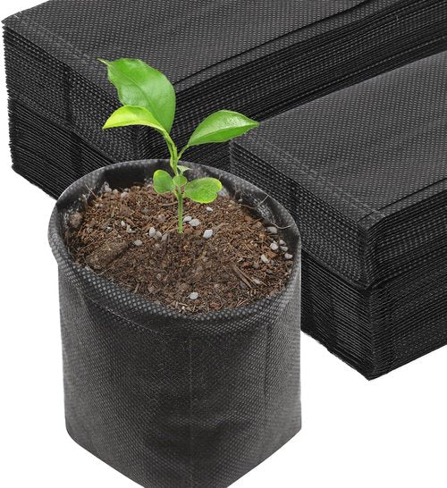 Black Plant Grow Bags - Breathable Non-Woven Fabric for Seedlings | Pack of 200, 5.5x5.9 Inches