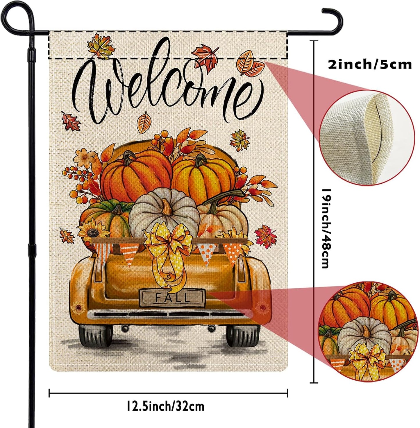 Rustic Truck Garden Flags - Set of 12 Double-Sided Seasonal Decorations | 12x18 Inches for Year-Round Use