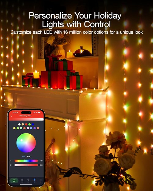 Ariceleo Fairy Lights - 32.8 ft USB Powered RGB String Lights with Remote & APP Control | Waterproof Copper Wire LED Twinkle Lights for Christmas, Weddings & Parties