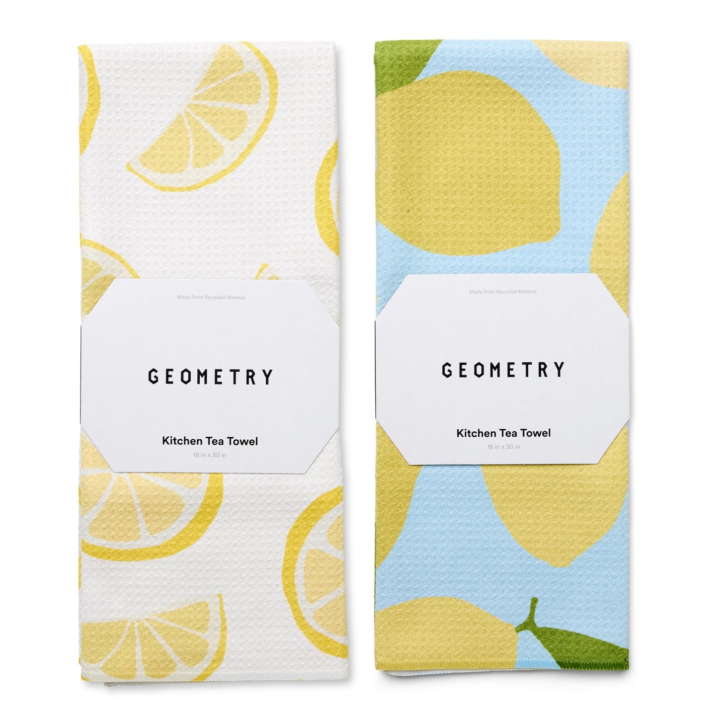 GEOMETRY Tea Towels – Spring & Summer Collection – Quick-Dry, Ultra-Absorbent, Reusable Microfiber Kitchen Towels for Drying & Cleaning - Main Squeeze - 2 Pack