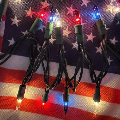 HISHINY Mini String Lights - 100 Count Red, White & Blue Patriotic Decorations | 21 Feet for 4th of July & Holiday Decor