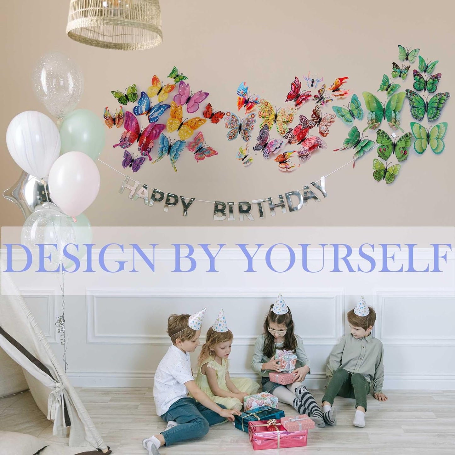 OPSEAM 3D Butterfly Wall Decor - 24/48 PCS Magnetic Stickers for Party Decorations