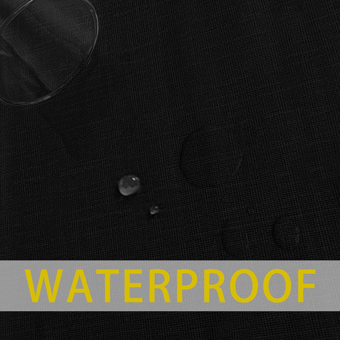 sancua 100% Waterproof Rectangle PVC Tablecloth - 54 x 54 Inch - Oil Proof Spill Proof Vinyl Table Cloth, Wipe Clean Table Cover for Dining Tables, Buffet Parties and Camping, Black