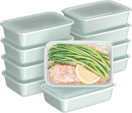 Bentgo Prep - 20-Piece Reusable Meal Prep Containers | Durable, BPA-Free, Microwave & Dishwasher Safe (Mint)