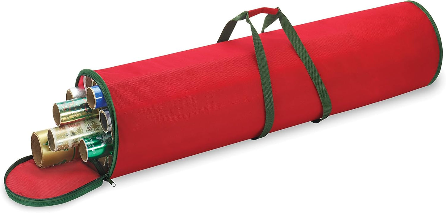 Whitmor Christmas Gift Wrap Organizer - Holds 30 Rolls of Wrapping Paper | Space-Saving Storage Solution