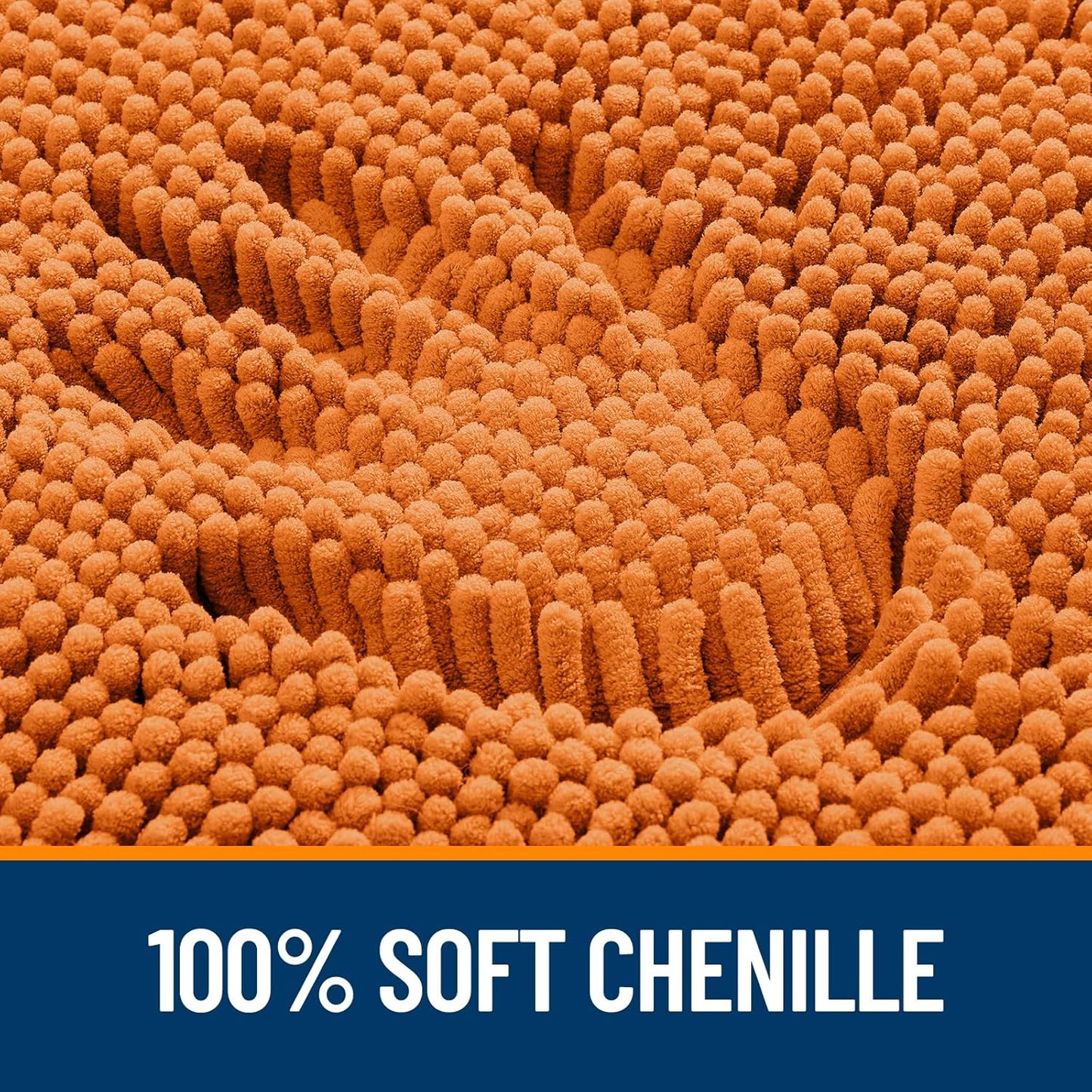 OLANLY Small Bathroom Rugs - Extra Soft Chenille Bath Mats | Quick Dry, Machine Washable, 24x16, Clay