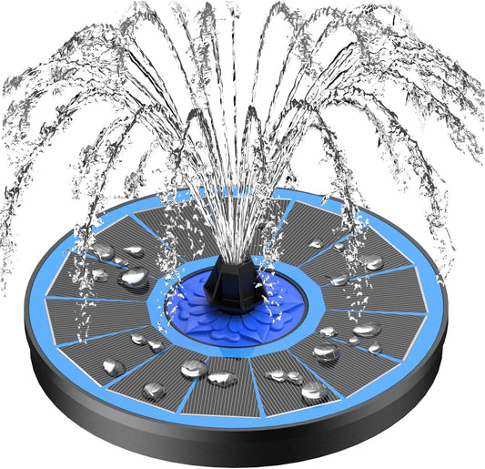 SZMP Solar Fountain - 3.5W Solar Powered Bird Bath Water Feature with 7 Nozzles & 4 Fixed Pipes for Gardens, Pools, Ponds, and Fish Tanks