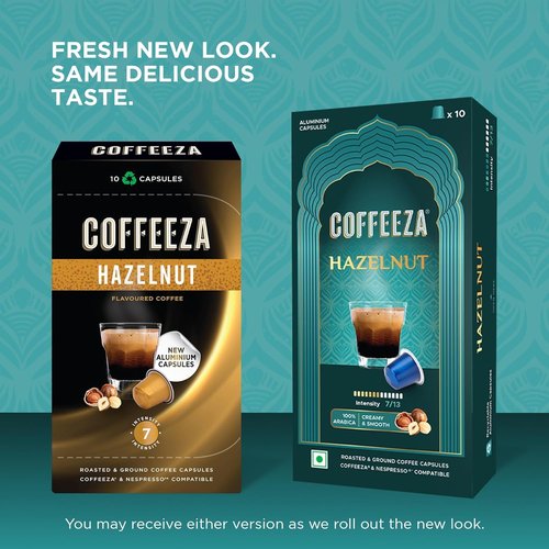Coffeeza Espresso Coffee Pods - Hazelnut Medium Roast | Compatible with Nespresso Machines - 30 Pods