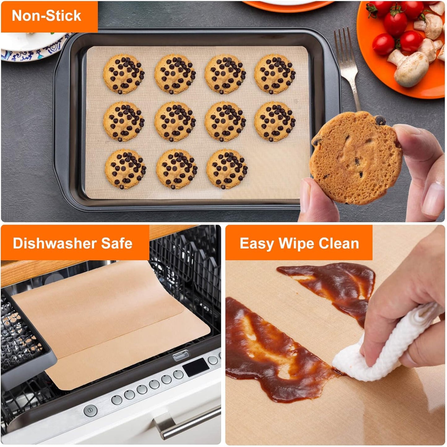 Skiennix Silicone Baking Mat Roll - 12" x 10FT Non-Stick, Heat-Resistant & Reusable Pastry Mat