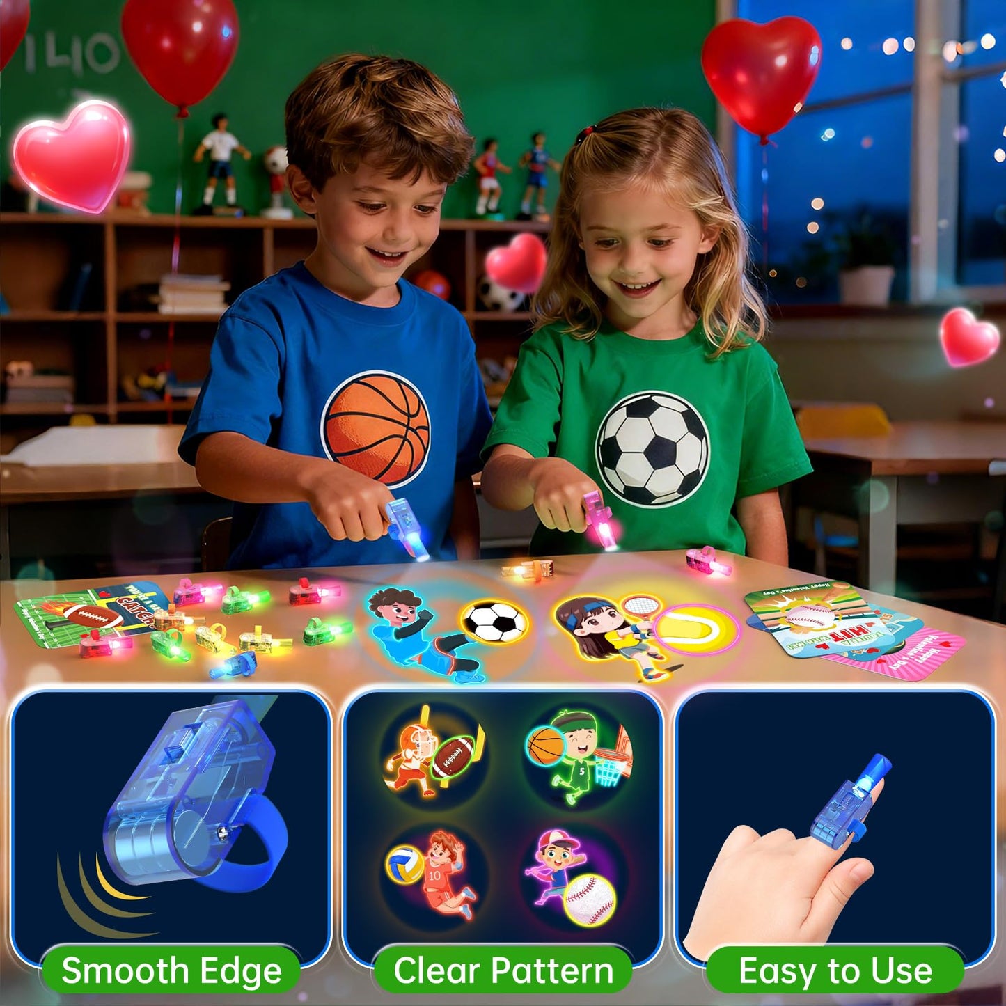 CPSYUB 28 Pack Easter LED Finger Lights with Cards, Space Astronaut Glow in the Dark Toys, Kids Party Favors, Easter Basket Stuffers, Classroom Prizes & Goodie Bag Fillers