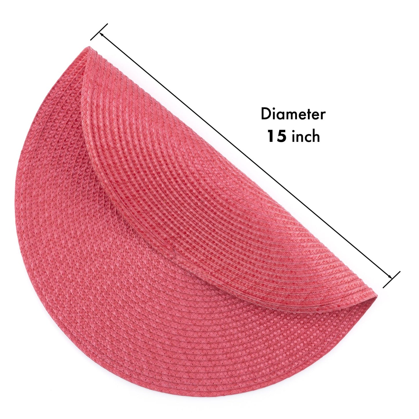 Winknowl Round Braided Placemats Set of 6 Washable Woven Heat Resistant Table Mats for Kitchen Dining Tables 15 inch Round Place Mats (Red,6pcs)