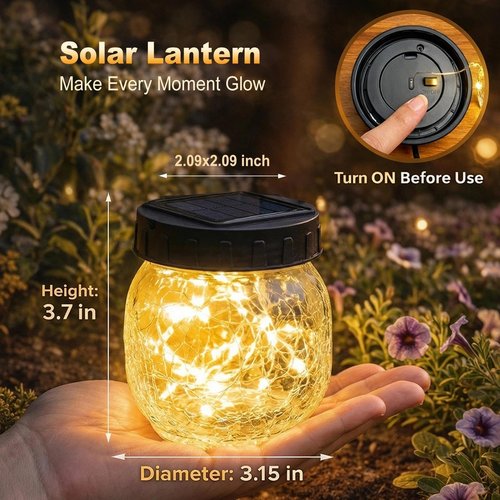Fairdeer 12 Pack Solar Lanterns Outdoor Waterproof, Crackle Glass Hanging Lights with Warm Glow, Waterproof Outside Lights for Tree Shepherd Hook Fence Patio Yard Decor & Gifts for Women Mom