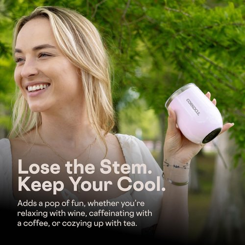 Corkcicle Stemless Wine Tumbler - Keeps Drinks Cold for 6 Hours - Triple-Insulated Stainless Steel - Non-Slip Base - Summer Drinkware Gift - Keeps Drinks Ice Cold - 12 oz - Gloss Midnight Navy