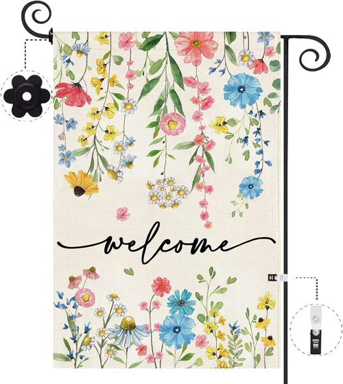 Baccessor Floral Garden Flag - Double-Sided Spring Design, 12.5x18 Inch, Perfect for Outdoor Decor
