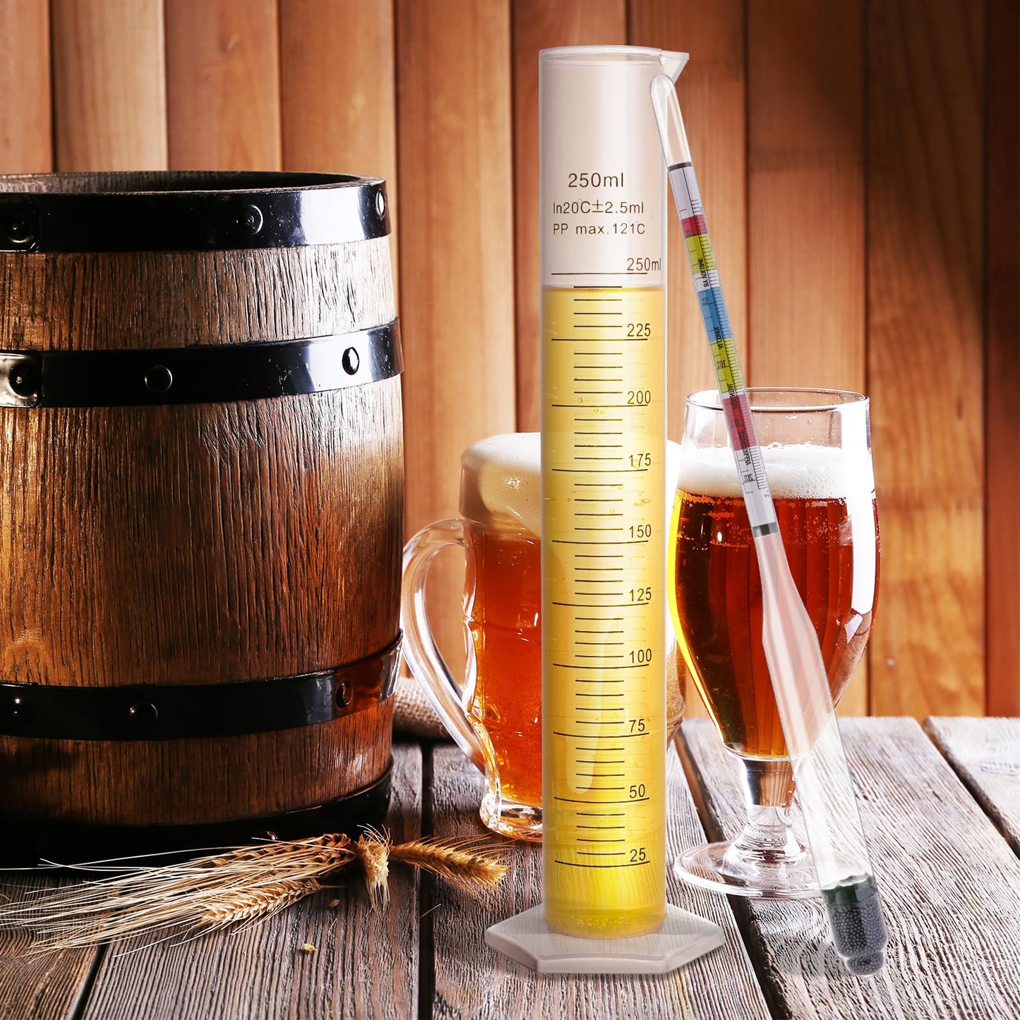 AOZ LIbei Hydrometer Set - for Mead, Wine, Kombucha and Home Brew Beer, Alcohol Tester Accessories Moonshine Still Kit Complete for Home Test Equipment-Specific Gravity Abv Tester