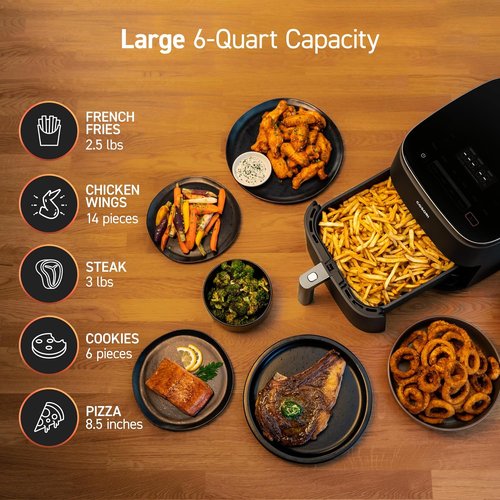 COSORI Air Fryer - TurboBlaze 6.0-Quart Compact Air Fryer with Roasting & Air Fryer Liners