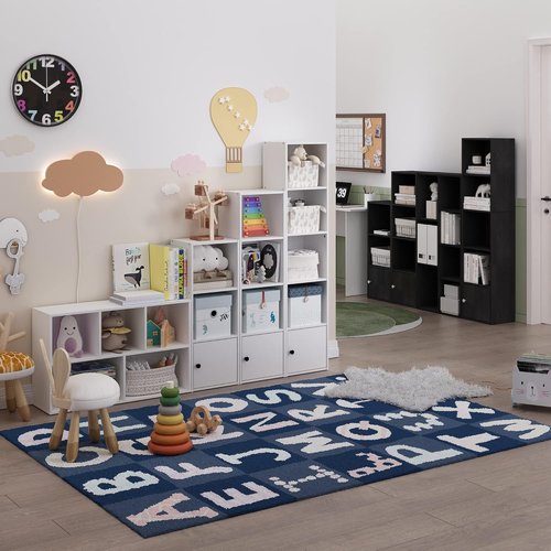 Furinno LUDER 3-Tier Modern Bookshelf - Stylish Bookcase with Storage Cabinet | White, 9.3 x 12 x 31.5