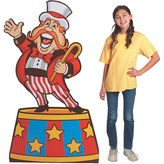 Fun Express Circus Ring Leader Life Size Cardboard Cutout Stand Up - Circus Theme Party Decorations for Birthday & Carnival Events | Premium Standee Decor for VBS & Photo Props