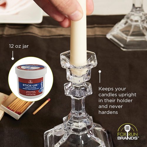 Fox Run Candle Adhesive - 12 Ounces of Stick-Um Holder Dots for Secure Candle Placement