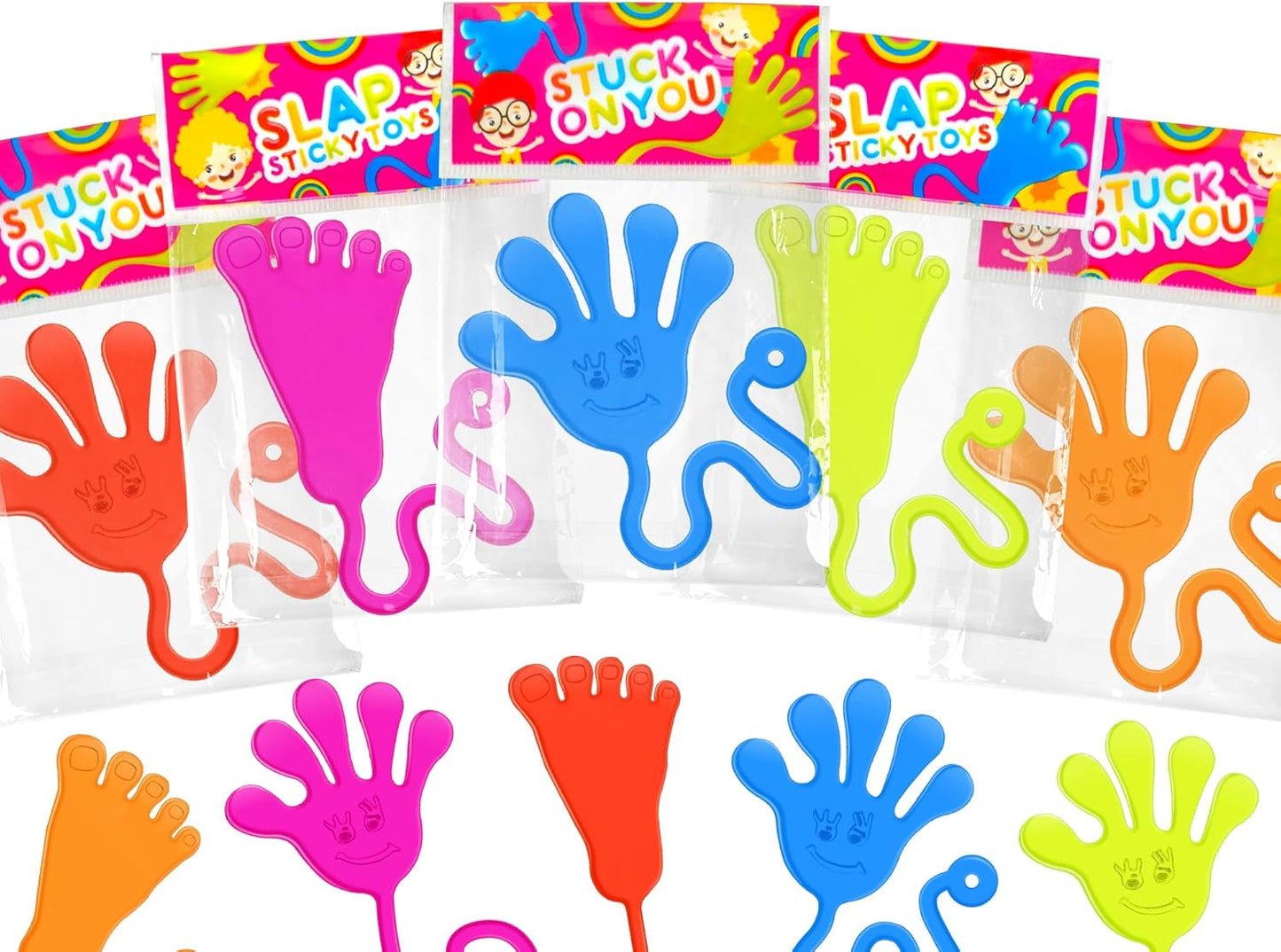 Skiennix Large Sticky Hands & Feet Party Favors - 20 PCS Non-Candy Goodie Bag Stuffers for Kids