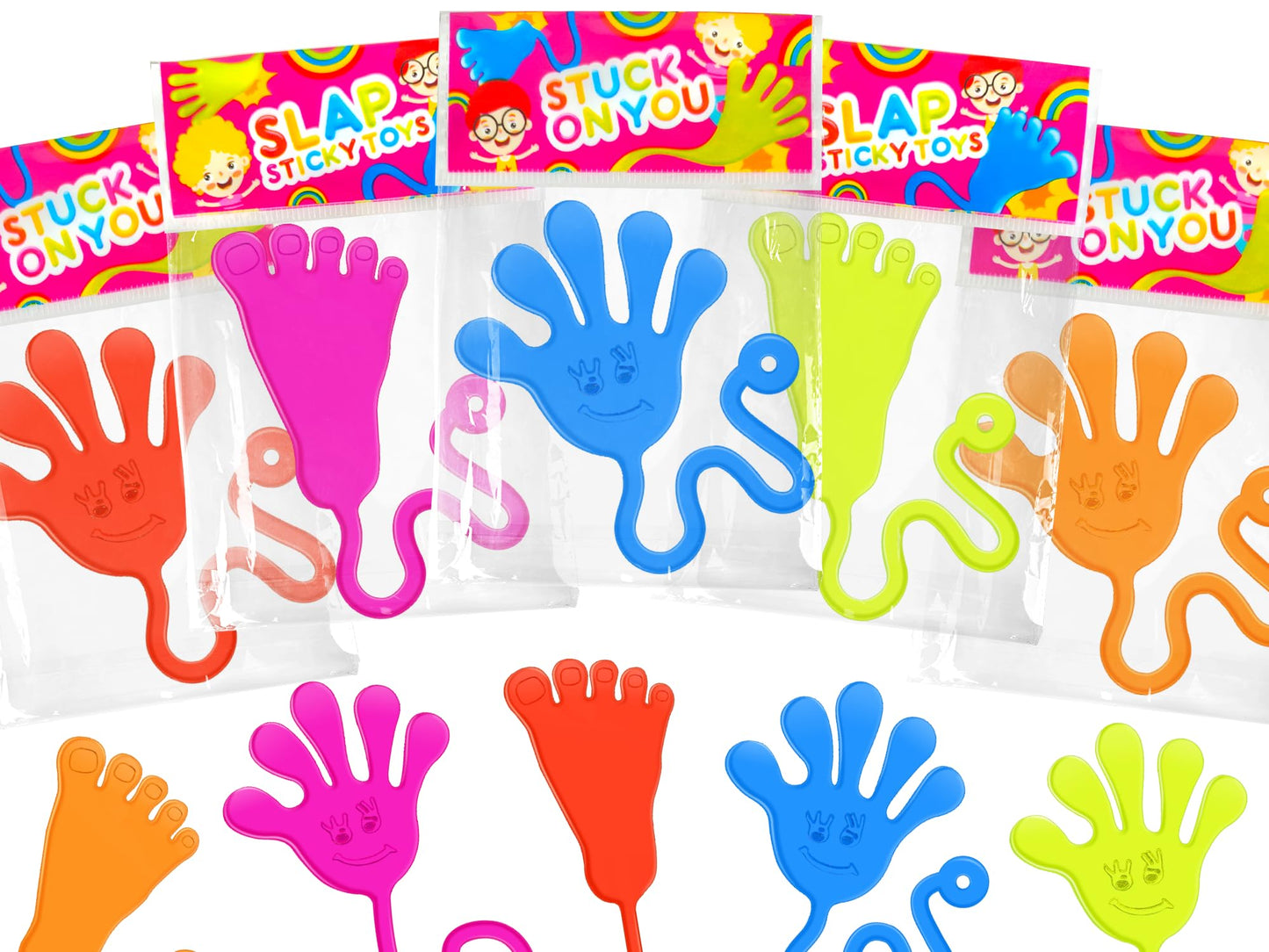 Bulk Party Favors Goody Bag Stuffers for Kids (200 PCS), Large Sticky Hands & Feet Birthday Pinata for Toddlers, Preschool Toys Gifts Non Candy Treats Prizes Supplies Giveaways Handout for Boys Girls