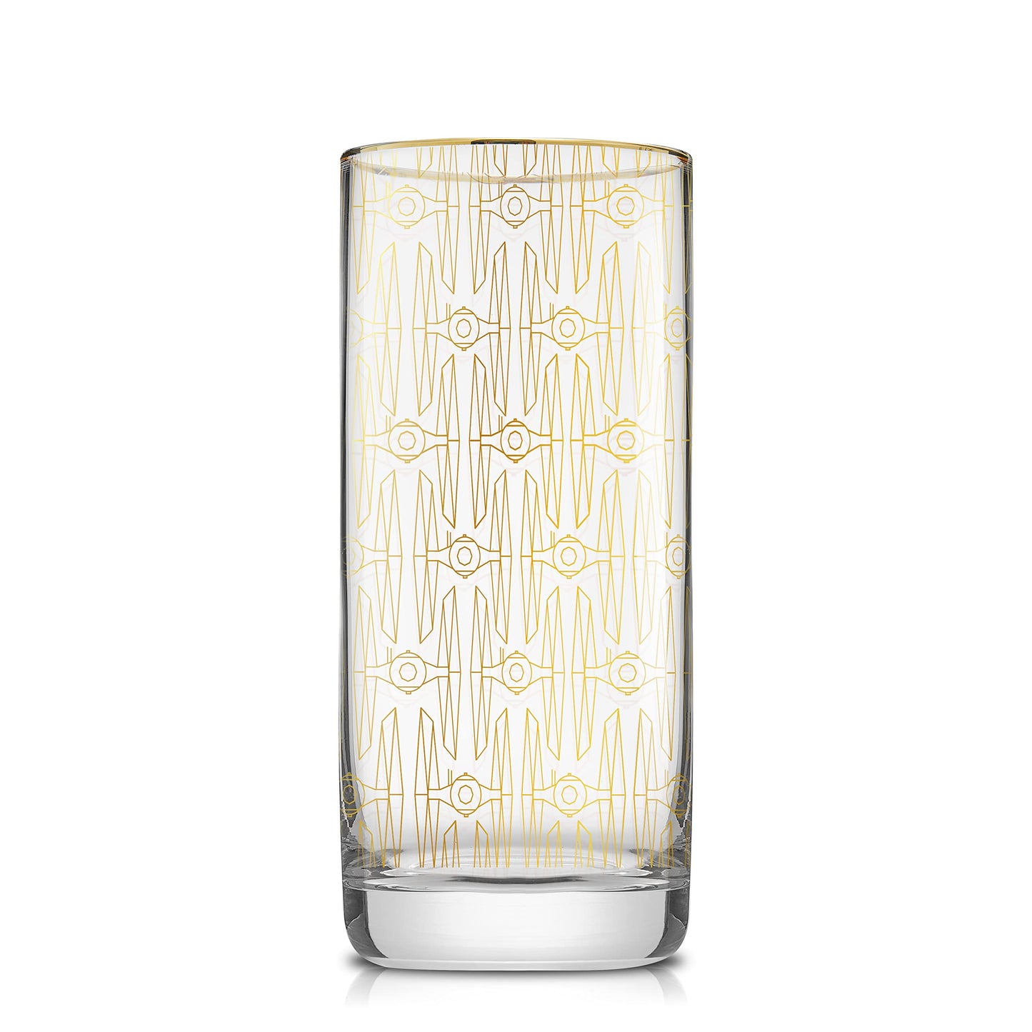 JoyJolt Star Wars Glassware. 'Deco' Highball Glasses Set of 4, 13.5oz Star Wars Glasses. Highball Glass Tumbler with Darth Vader in a Retro Crystal Glass Cup. Tall Drinking Water Glasses For Kitchen