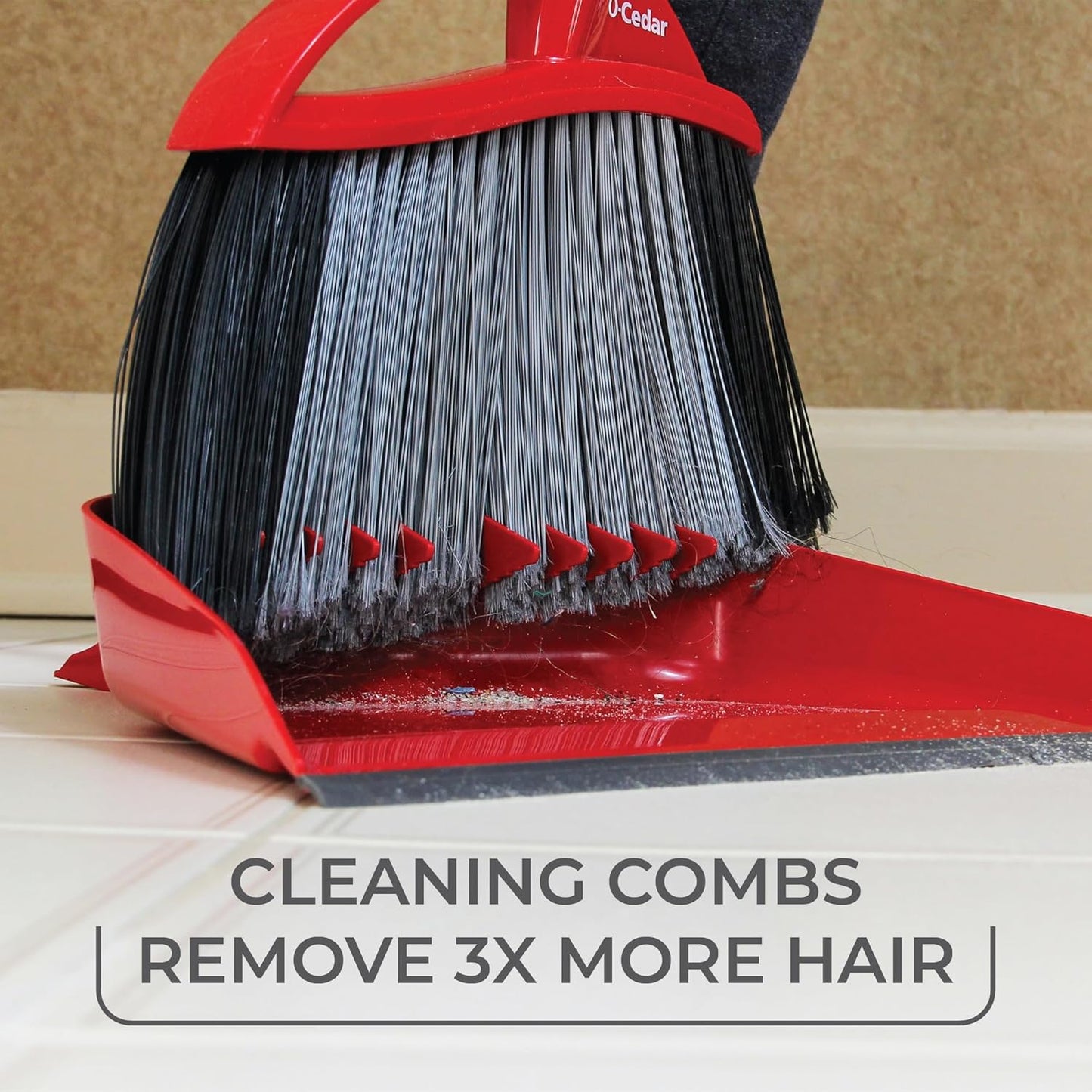 O-Cedar Pet Pro Broom - Step-On Dustpan for Effortless Cleaning | Removes 99% Pet Hair | Ideal for Cat & Dog Owners