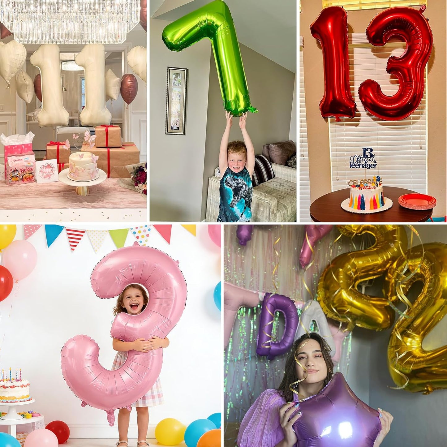 Smlpuame Gold 40-Inch Number Balloons 0-9 | Large Helium Foil Balloons for Birthday & Wedding Celebrations