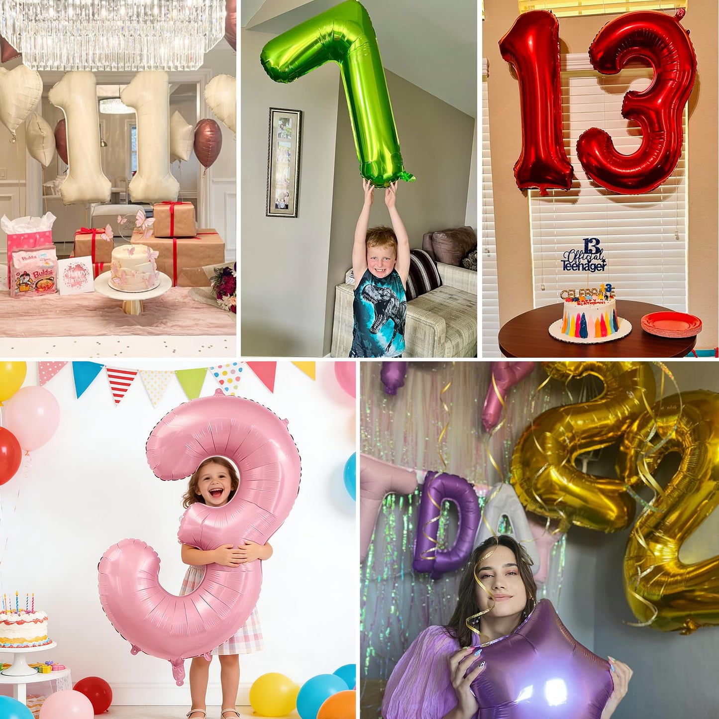 Smlpuame 40 inch Number Balloon 0-9 Gold Large Number 1 Balloons,Digital Balloons for Birthday Party Celebration Decorations Supplies, Helium Foil Number Balloons for Wedding Anniversary