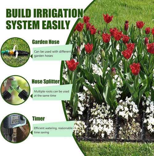 Flat Soaker Hose - Heavy Duty Double Layer Design | 25ft Leak-Proof Drip Irrigation for Garden & Lawn