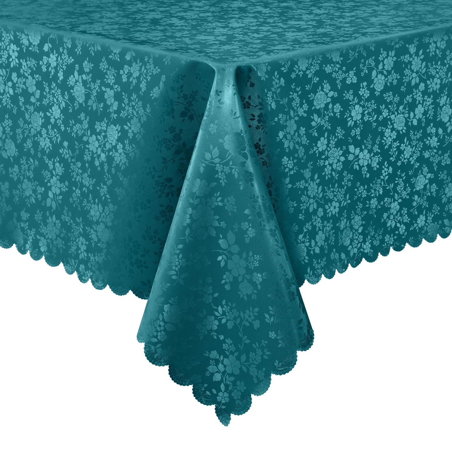 Smiry Rectangle Table Cloth, Waterproof Heavy Duty Vinyl Tablecloths, Wipeable Washable Table Cover for Kitchen and Dining Room (Emerald Green, 70" X 90")