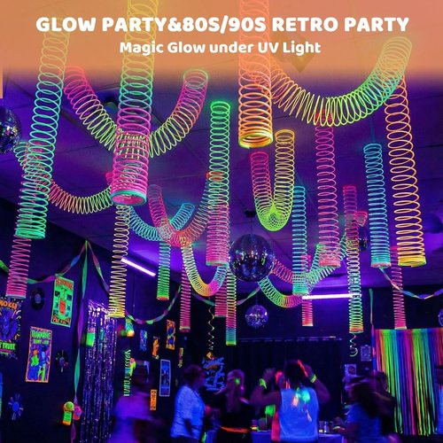 JOHOUSE Rainbow Magic Spring Toys - 12 Colorful Plastic Party Favors for Kids | Ideal for Birthday Goodie Bags