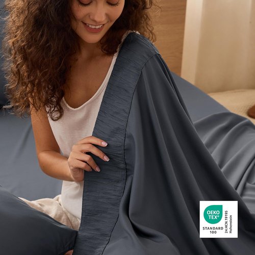 Bedsure Twin Sheets Set - Soft & Breathable 3-Piece Bedding - Hotel Luxury Microfiber - Dark Grey
