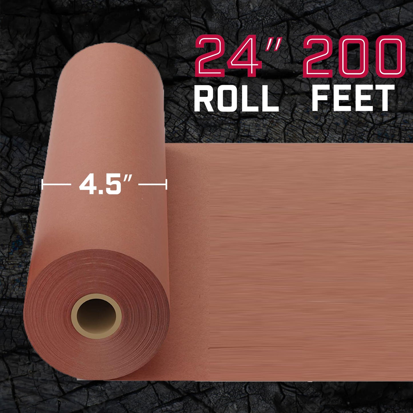 DIY CREW Pink Butcher Paper Roll - 24 Inch x 200 Feet - Food-Grade Peach Butcher Paper for Smoker, BBQ, Smoking and Wrapping Meat - Unbleached, Unwaxed and Uncoated - Made in USA