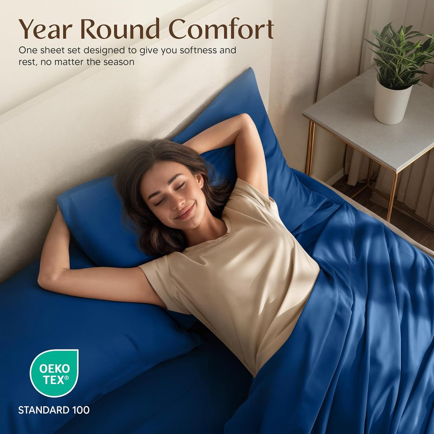 Utopia Bedding King Size Sheet Set - 4-Piece Soft Microfiber Bed Sheets | Oeko-Tex Certified (Dusk Blue)