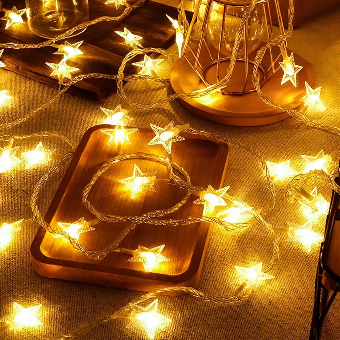 Plun Fairy Star String Lights - 100 LED Waterproof Twinkle Lights with 8 Modes | Warm White for Indoor & Outdoor Decor