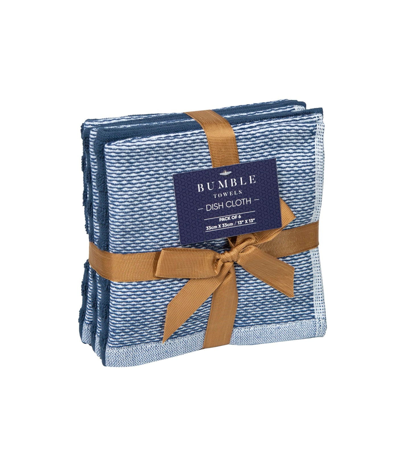 Premium Kitchen Towels (20”x 28”, 6 Pack) | Yarn Dyed Flat Woven Stripe Kitchen Towel Set| 238 GSM | Highly Absorbent with Hanging Loop | Blue