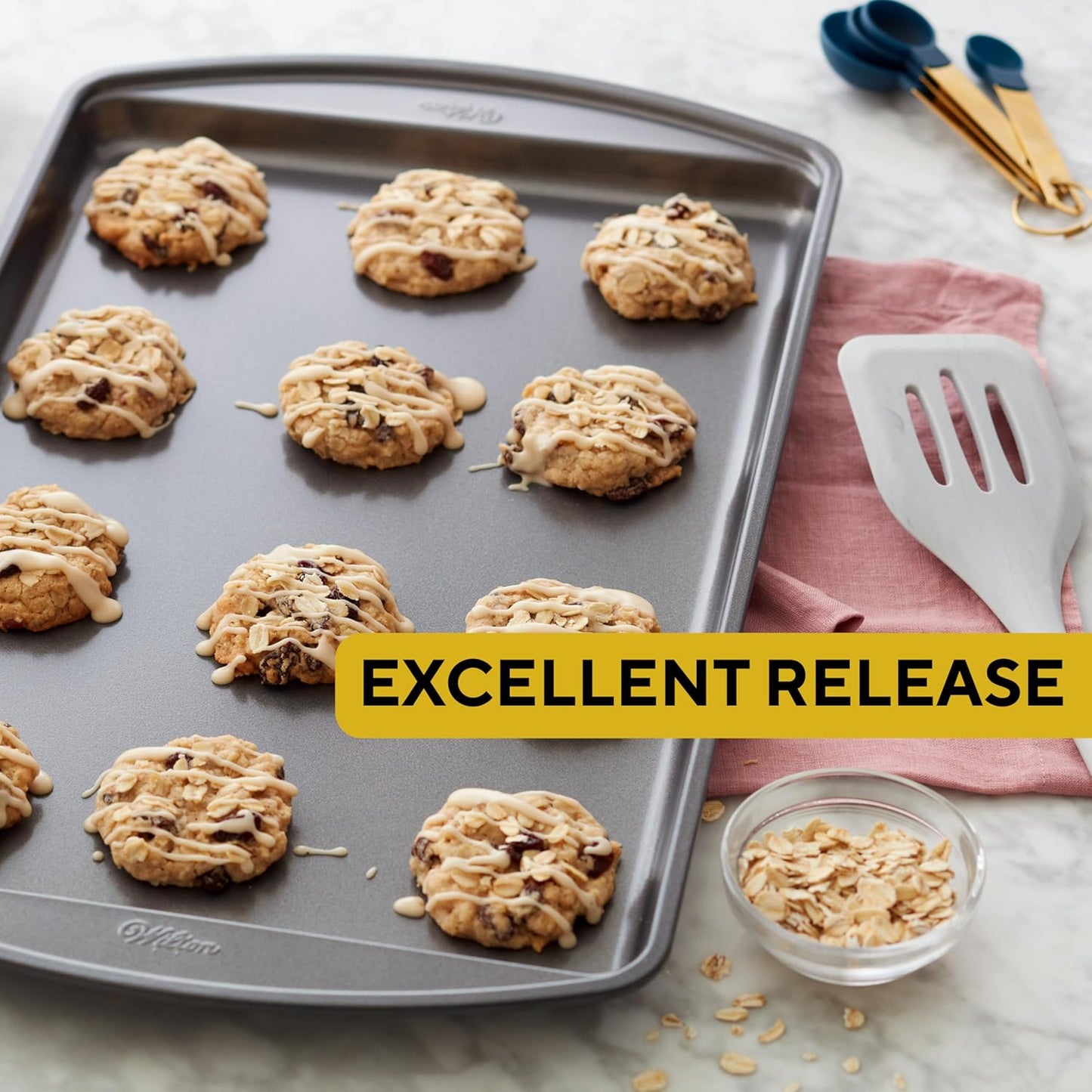 Wilton Perfect Results Nonstick Cookie Baking Sheets Set - 15 x 10 in, 2-Piece Steel, Scratch-Resistant, Dishwasher Safe