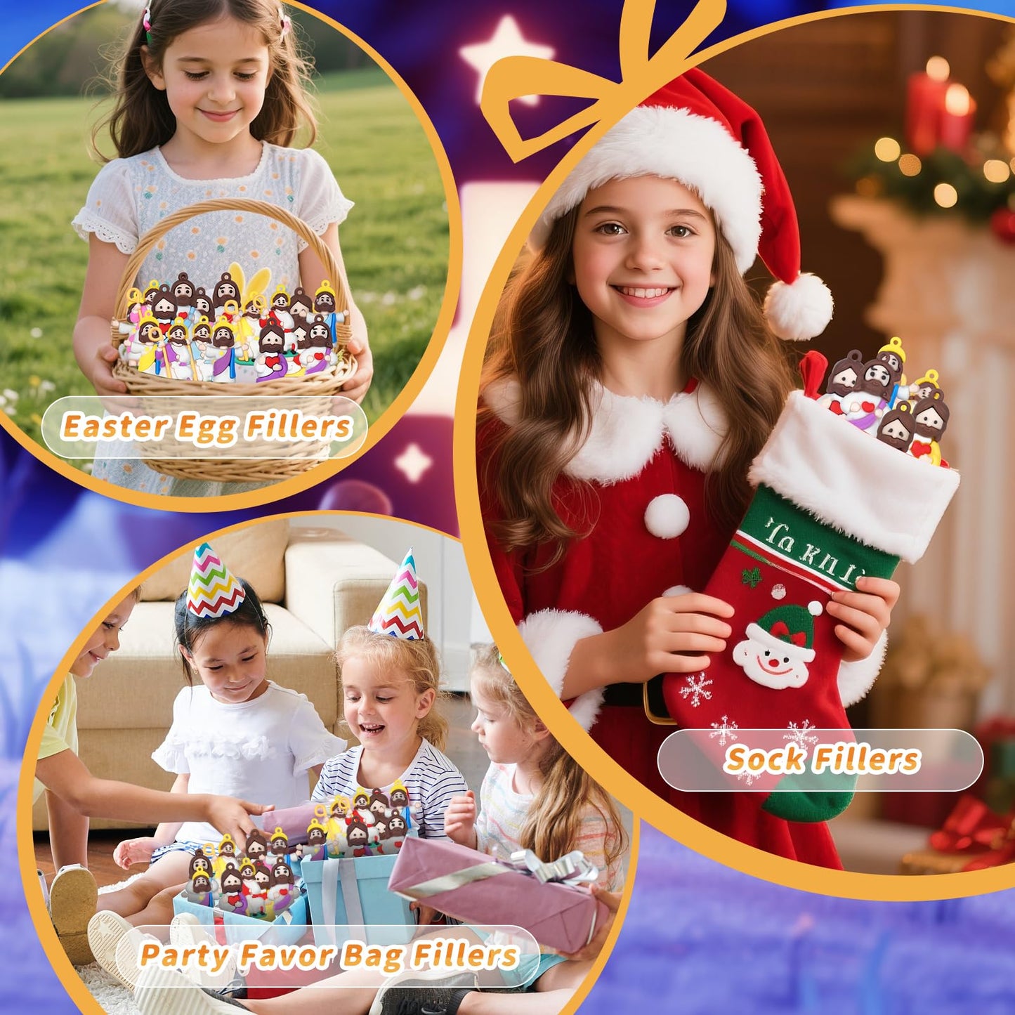60PCS Mini Little Jesus Figures,Easter Basket Stuffers Jesus Figurines in Bulk Jesus Loves You Tiny Jesus Figures,Pocket Miniature Figurines to Hide and Seek Easter Basket Essentials