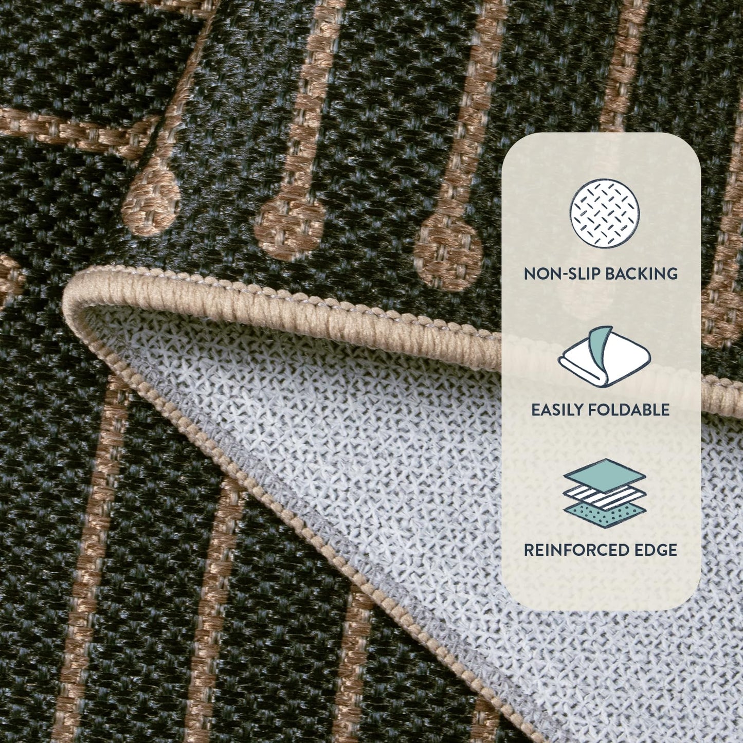 Lahome Neutral Geometric Kitchen Rugs, 2x8 Washable Entryway Hallway Runner Rug Non Slip, Farmhouse Rhombus Low Pile Non Shedding Black Indoor Outdoor Carpet Runner for Laundry Room
