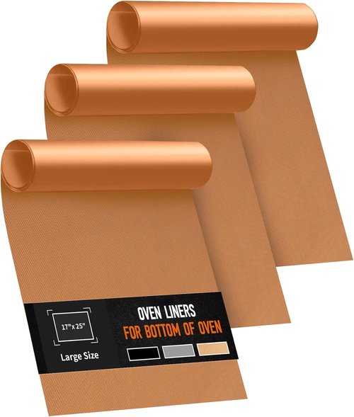 Heavy Duty Oven Liners by [Brand Name] - Non-Stick, Reusable Mats for Electric & Gas Ovens | 17x25" Copper, BPA & PFOA Free