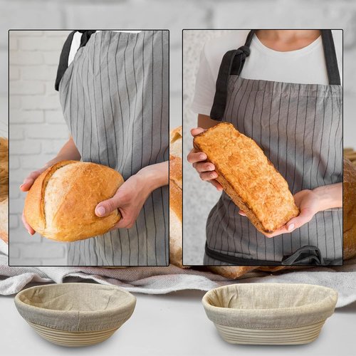 9 Inch Round Banneton Proofing Basket Set by [Brand Name] - Perfect for Sourdough & Artisanal Baking | 2 Pack