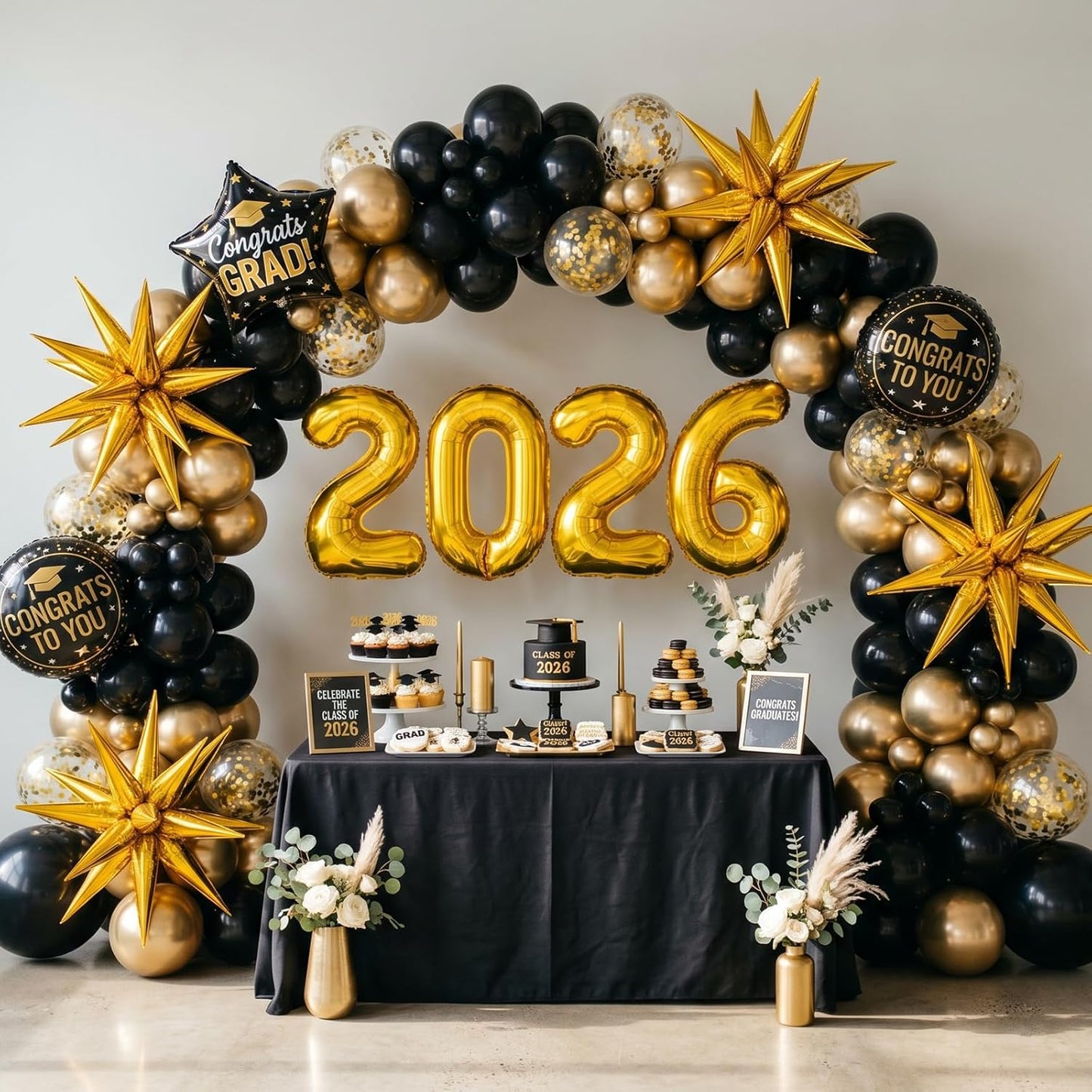 RUBFAC Black Latex Balloons Set - 154pcs in 5-18 Inches for Halloween Party & Wedding Decor