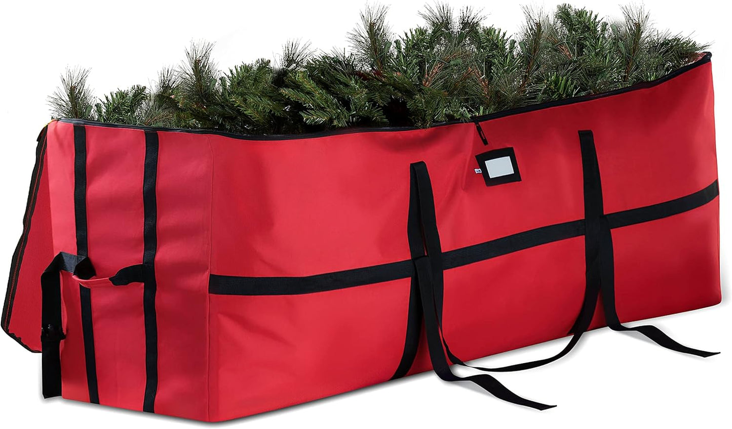 ZOBER Christmas Tree Storage Bag | Fits 9 Ft Trees - Durable 600D Oxford Fabric - Easy Access Design - Red